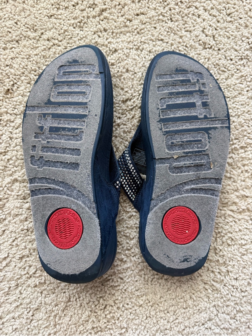 FitFlop Navy Blue Rhinestone Orthodic Sandals - Picture 5 of 8